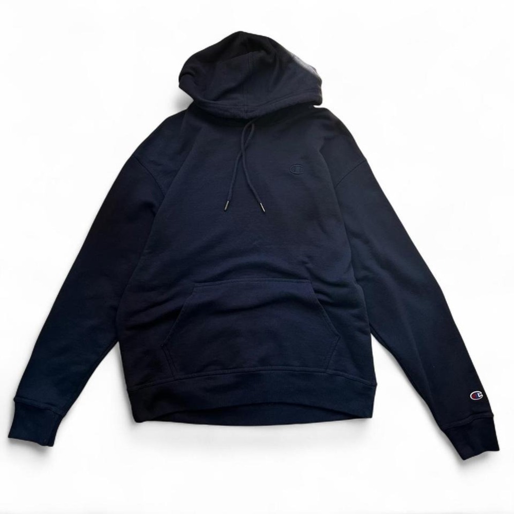 Champion Men's Navy Blue Pullover Hoodie Size Large Classic Logo Sweatshirt